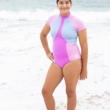 Teen Girls Short Sleeve Rashie Swimsuit-Roar Republic